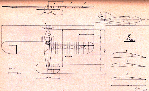 3-view of Gluhareff S-22